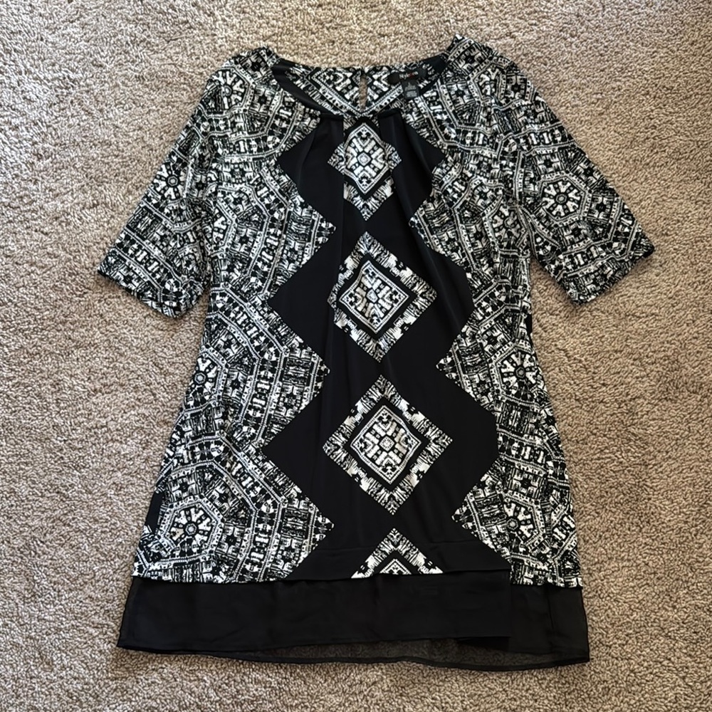 Style & Co. Monochrome Geometric Dress